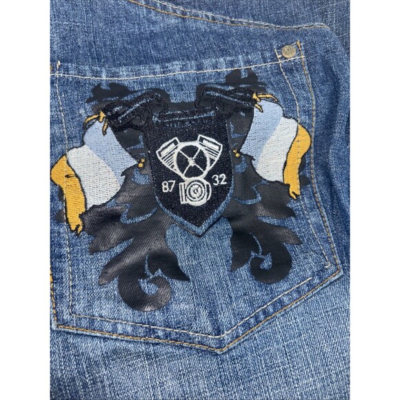 Eight 732 Jeans Mens 38x34 Stretch Embroidered Pockets Straight Leg Y2K Denim - Picture 3 of 10